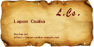 Lapos Csaba névjegykártya